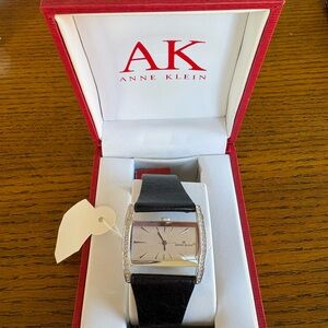 Anne Klein Black and Silver Watch